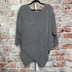 Dairi Fashion Womenʻs Textured Pointed Hem Tunic Sweater Large